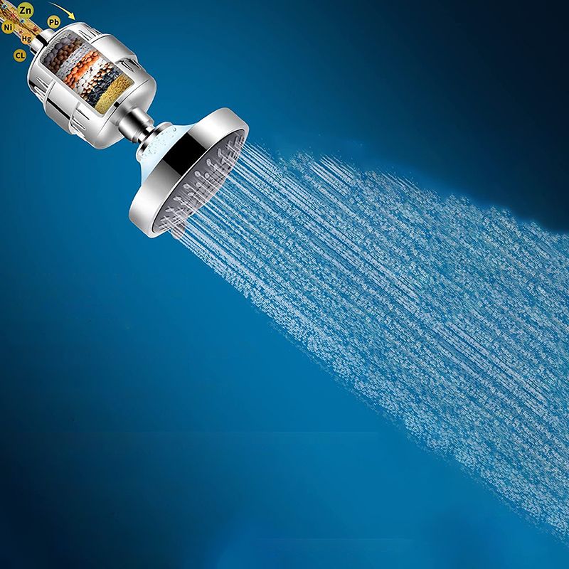 BowLift | 5 Sprays Shower Head Wall Mounted Silver Round Fixed Shower Head