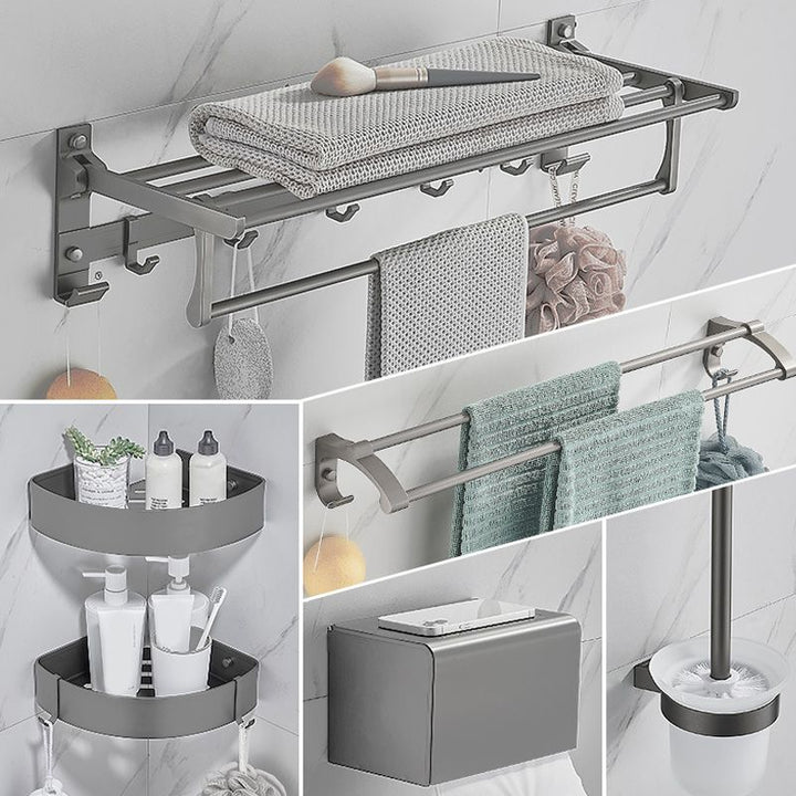 BowLift | Modern Chrome Bathroom Accessories Set Aluminum Bathroom Fixtures Set