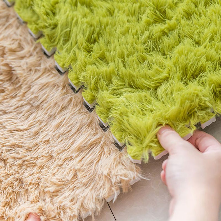 BowLift | Basic carpet tiles solid color long pile square bedroom carpet tiles
