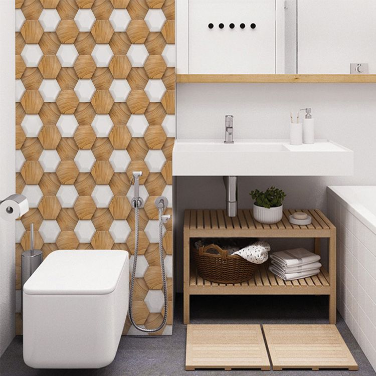 BowLift | Hexagonal Tile - Peel & Stick Plastic Stain Resistant Peel and Stick Mosaic Tile 5-Pack