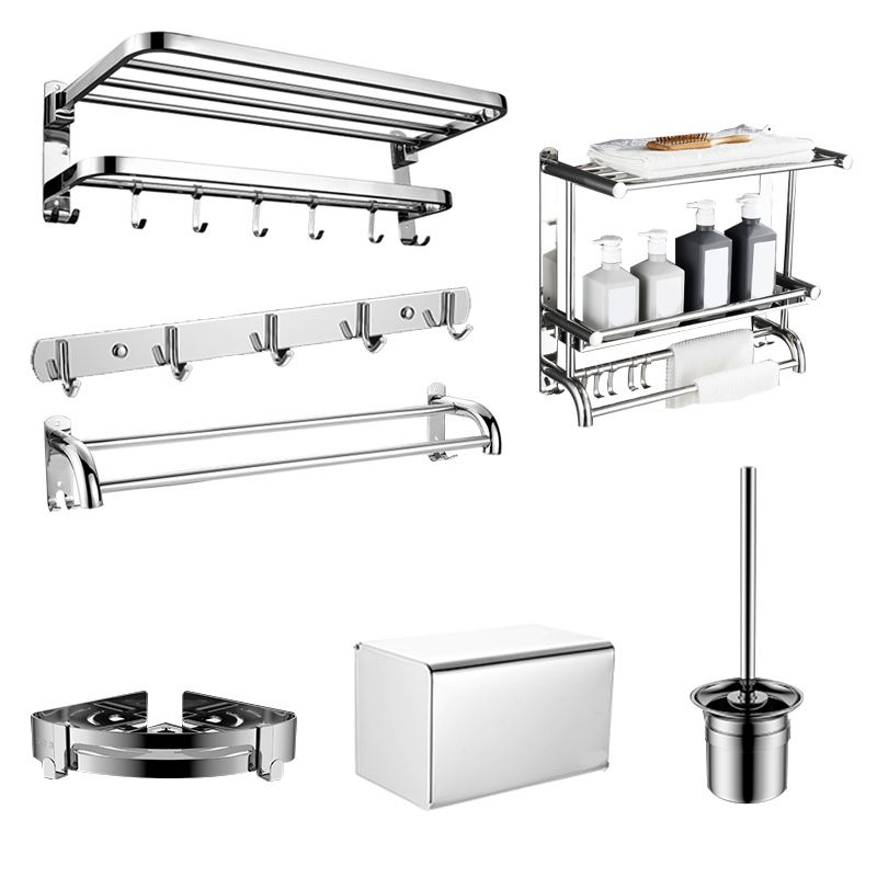 BowLift | Contemporary bathroom accessory set made of chrome-plated stainless steel with bathrobe hooks/towel rail