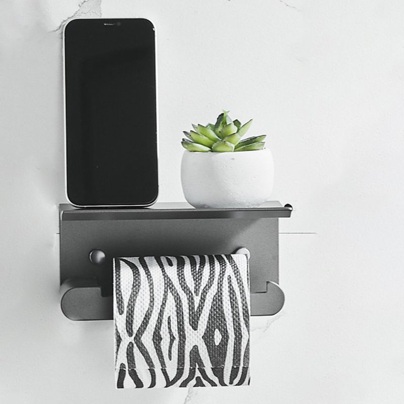 BowLift | 7-piece Bathroom Hardware Set Matte Black/Grey with Bath Shelf/Towel Holder/Bath Towel Hook