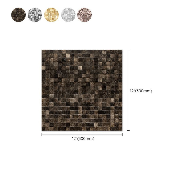 BowLift | Mosaic Tiles Wallpaper Square Shape Peel and Stick Mosaic Tiles with Metal Look