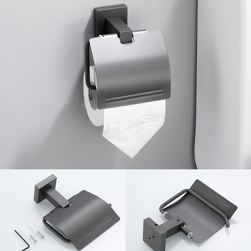 BowLift | Contemporary bathroom accessories single piece or in a set made of gray metal