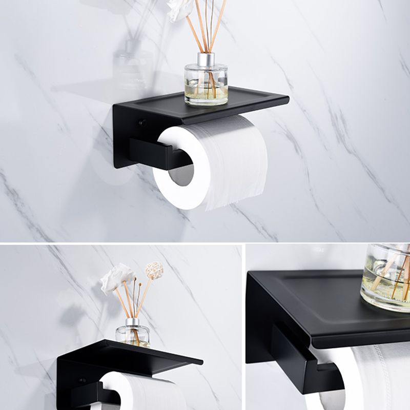 BowLift | 5-piece Modernism Bathroom Accessory Set in Matte Black Stainless Steel