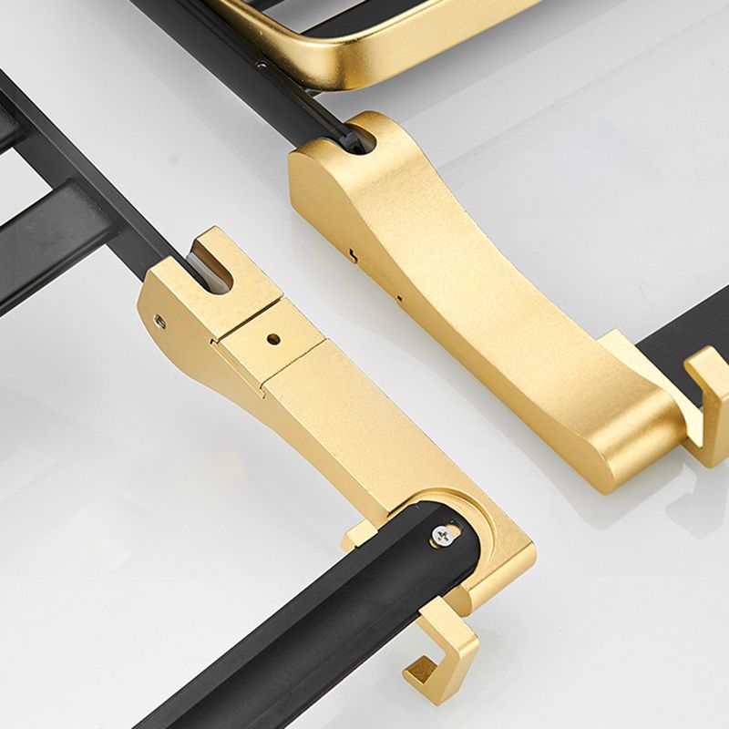 BowLift | Contemporary Bath Accessories Set Black & Golden Bath Shelf/Towel Bar