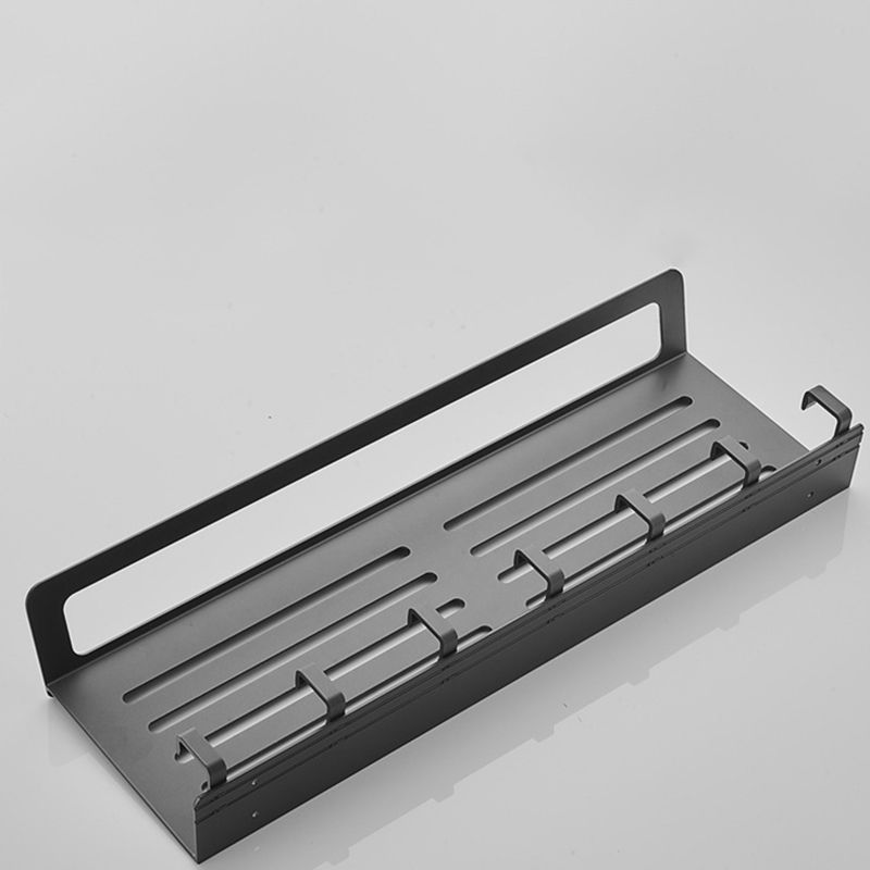 BowLift | 7-piece bathroom hardware set matte black/gray with bath shelf/towel holder/bath towel hooks