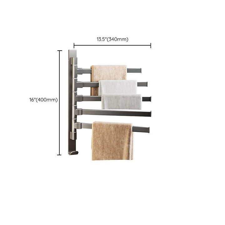 BowLift | Contemporary Gray Bathroom Accessory Set Aluminium Towel Holder