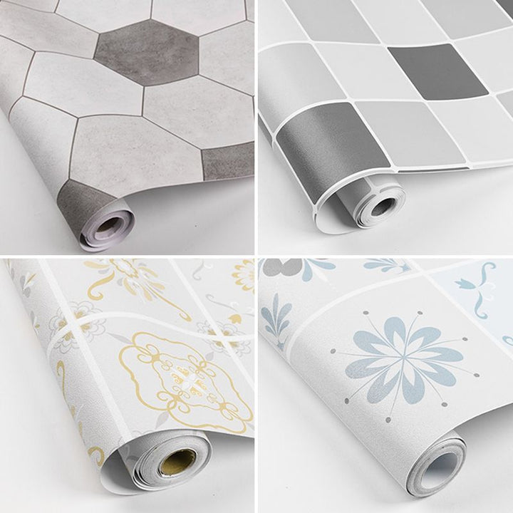 BowLift | Modern PVC floor tiles with diamond pattern, self-adhesive vinyl floor planks
