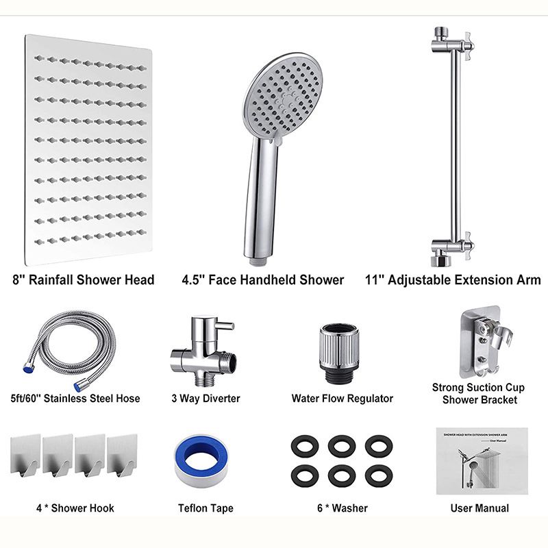 BowLift | Square Shape Double Shower Heads Modern Home Metal Double Shower Heads