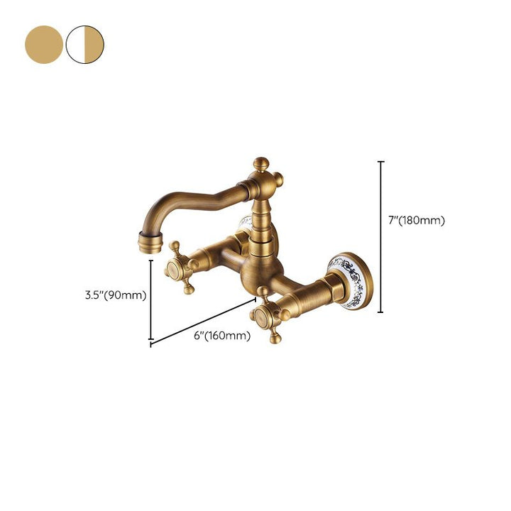 BowLift | Wall-mounted fitting Glam Style Bathroom tap with 2 handles