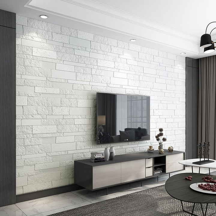 BowLift | Industrial 3D Brick Wall Plank Bathroom Living Room Wall Panel Set of 10