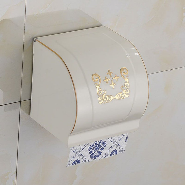 BowLift | Vintage Bathroom Accessory Set Aluminum Paper Holder in White