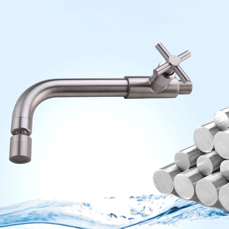 BowLift | Contemporary Wall-Mounted Bathroom Faucet Cross Handles Stainless Steel Faucet