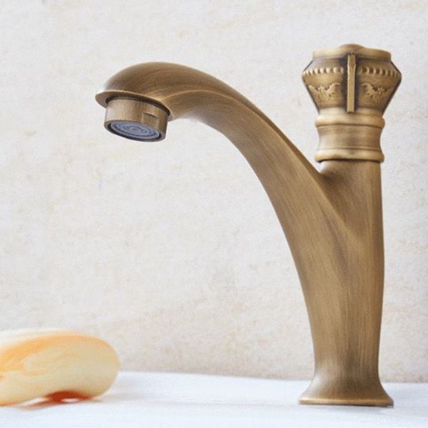 BowLift | Brass farmhouse sink faucet single-hole faucet knob handle bathroom faucet
