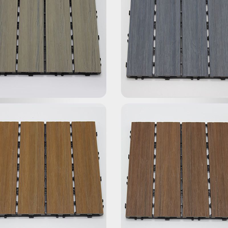 BowLift | 12" X 12" 4-Slat Square PVC Floor Tiles Snap-Fit Installation Floor Tiles