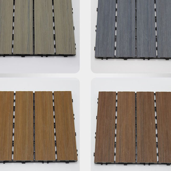 BowLift | 12" X 12" 4-Slat Square PVC Floor Tiles Snap-Fit Installation Floor Tiles