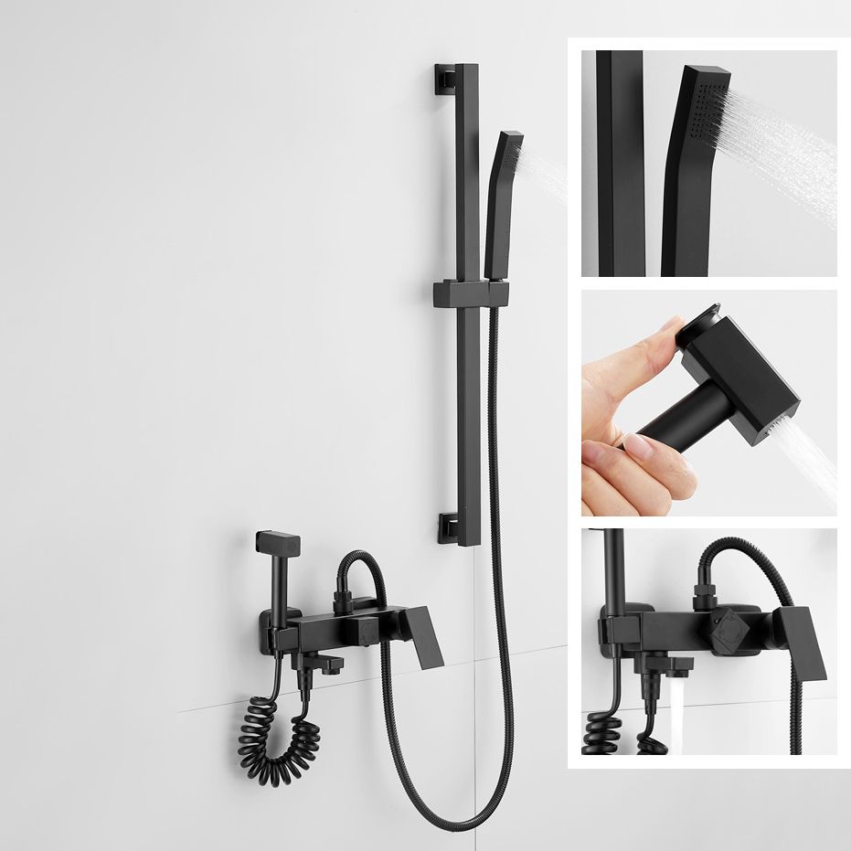 BowLift | Black Wall-Mounted Shower Head Combo Modern Metal Shower System