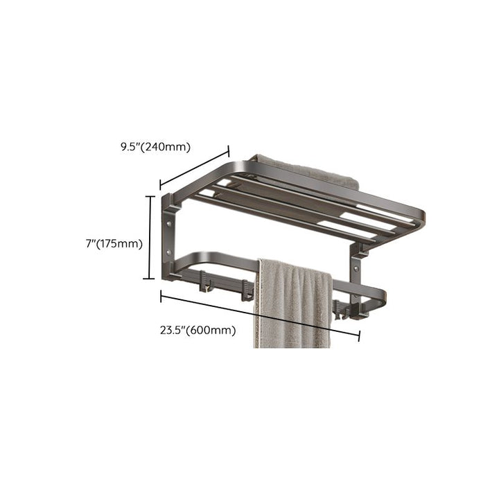 BowLift | Modern Bathroom Accessories Set Gray Towel Bar Bathroom Shelf Bathroom Hardware