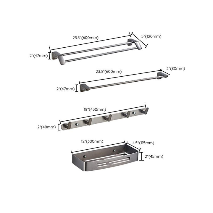 BowLift | Gray traditional bathroom hardware set stainless steel bathroom accessory set