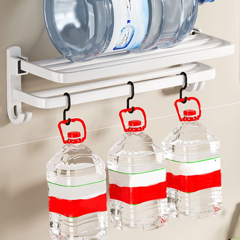 BowLift | Contemporary Bathroom Hardware Set in White with Bath Shelf/Towel Holder/Paper Holder