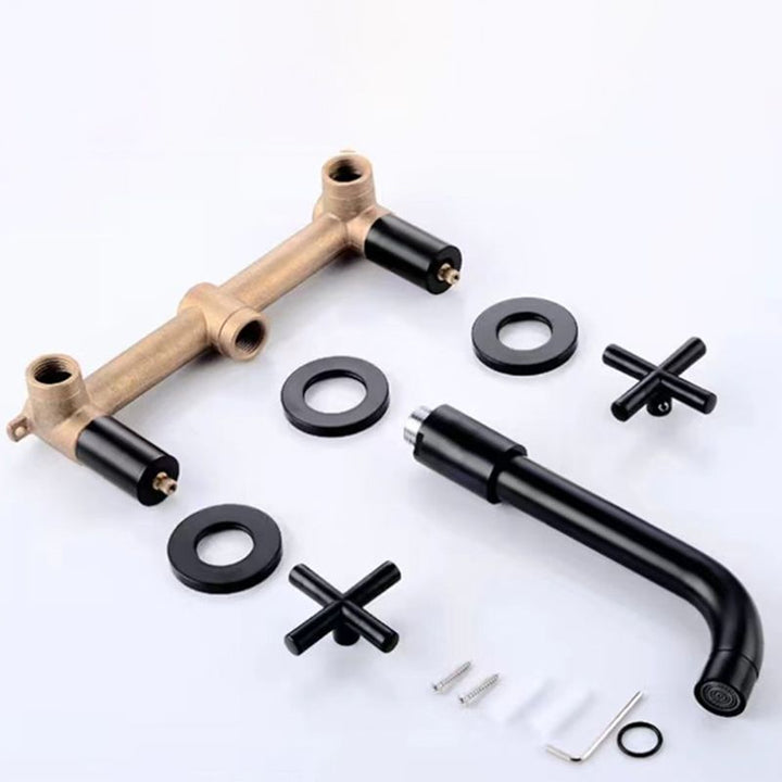 BowLift | Modern 1- or 2-Handle Bathroom Sink Faucet Round Wall-Mounted Bathroom Faucet.