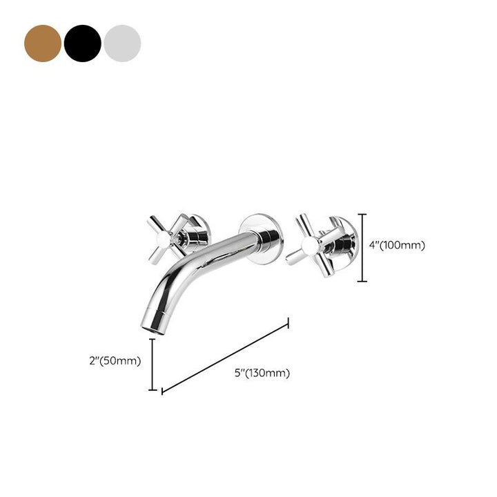 BowLift | Modern Cross Handle Faucet Monochrome Wall Mounted Bathroom Faucet