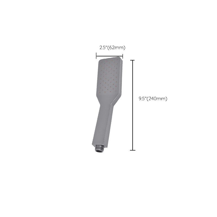 BowLift | Rectangular Gray Showerhead Combo Standard Spray Pattern Showerhead