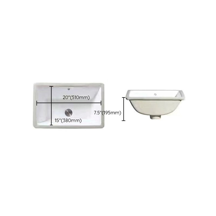 BowLift | Modern Under-mount Sink Oval Porcelain with Pop-Up Drain Sink