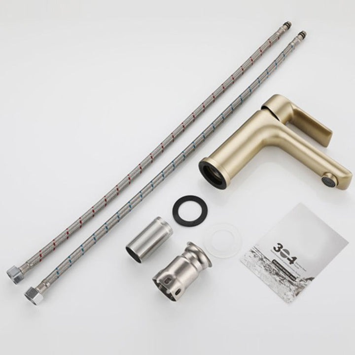 BowLift | Modern Brass Sink Faucet Single Hole Bathroom Faucet Lever Handle Tap