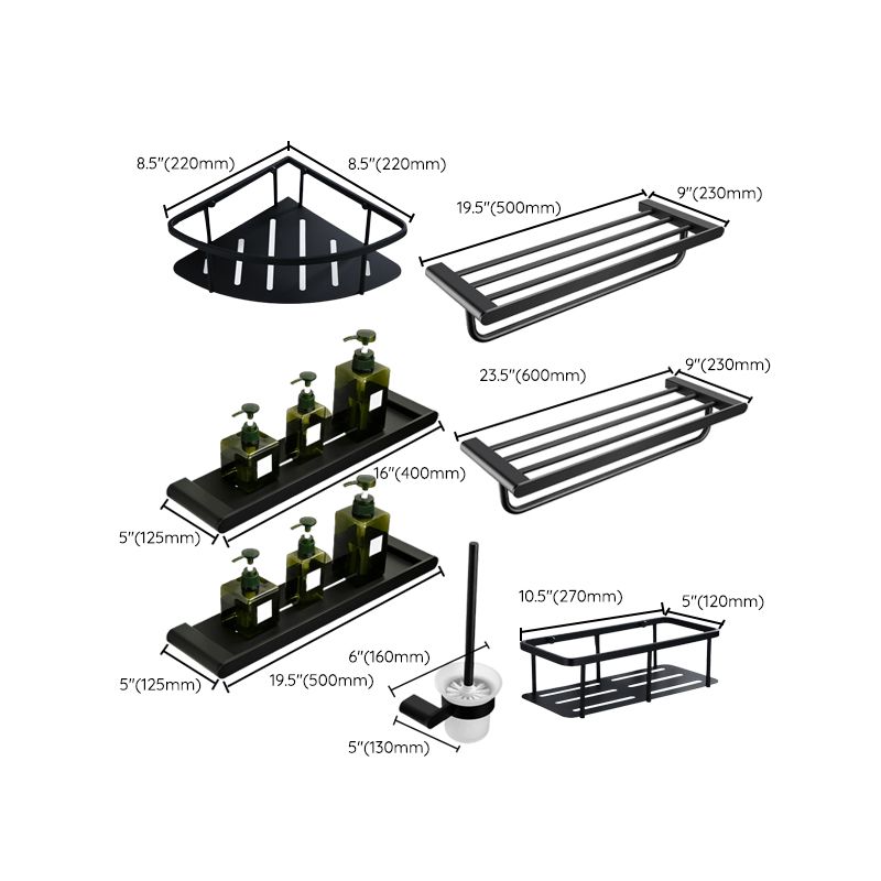 BowLift | Contemporary bathroom accessory single piece or in set made of black metal