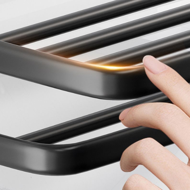 BowLift | Modern Aluminum Bathroom Accessory Set Matte Black Bathroom Shelf/Towel Holder/Paper Holder