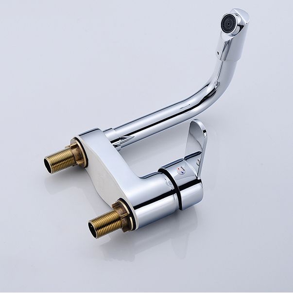 BowLift | Chrome Round Washbasin Faucet with Swivel Spout for the Bathroom