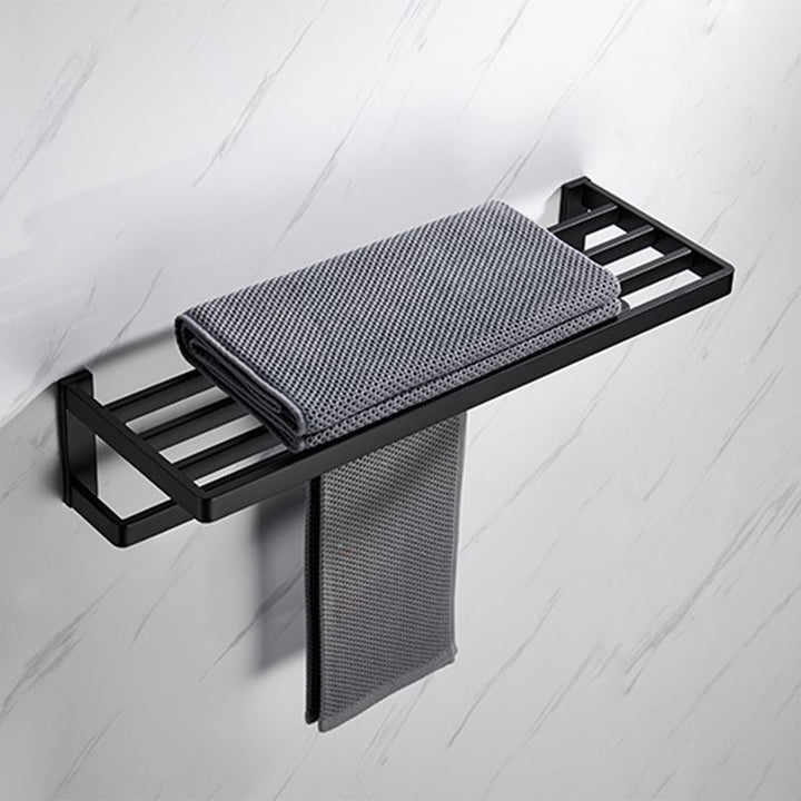 BowLift | Matt Black 5-piece modern bathroom accessory as a single item or as a set with towel bar
