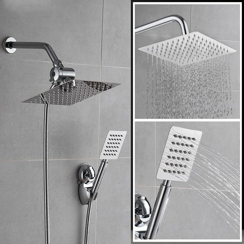 BowLift | Square Metal Double Shower Heads Modern Shower with Shower Hose