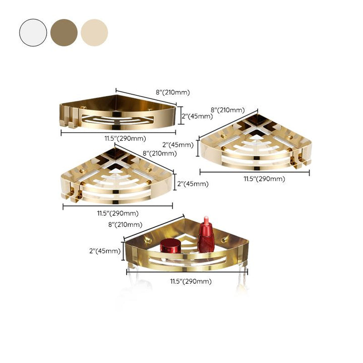 BowLift | Modern Gold/Silver 3-piece Bathroom Accessory Set, Bath Shelf