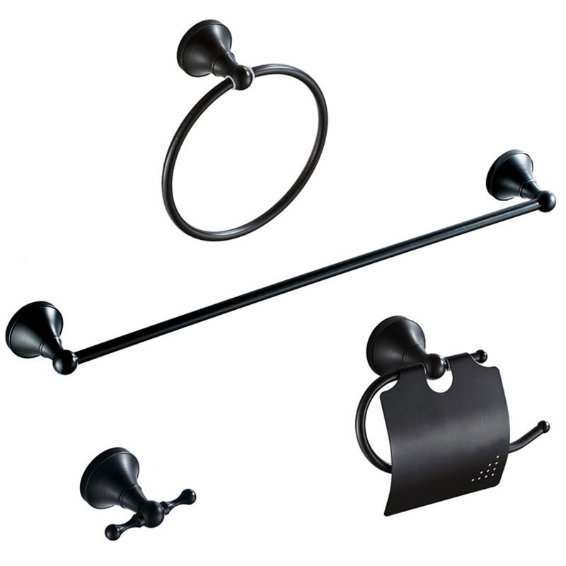 BowLift | Metal Bathroom Set 4-piece Traditional Style Black Bathroom Accessory Set