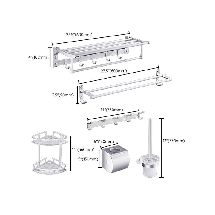 BowLift | Contemporary silver metal bathroom accessory set with towel holder