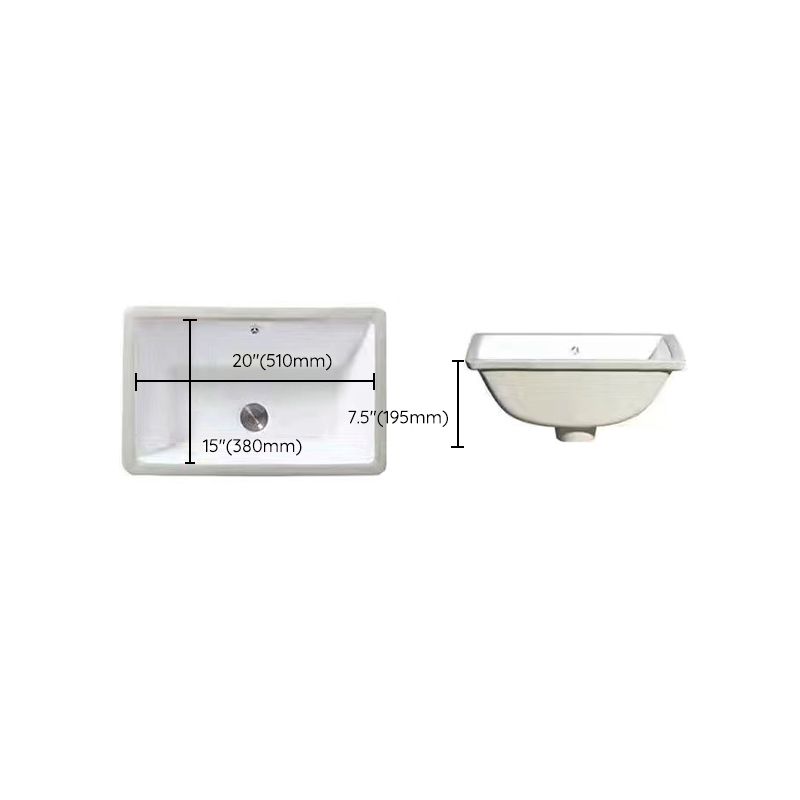 BowLift | Modern Under-Mount Sink Oval Porcelain with Pop-Up Drain Sink