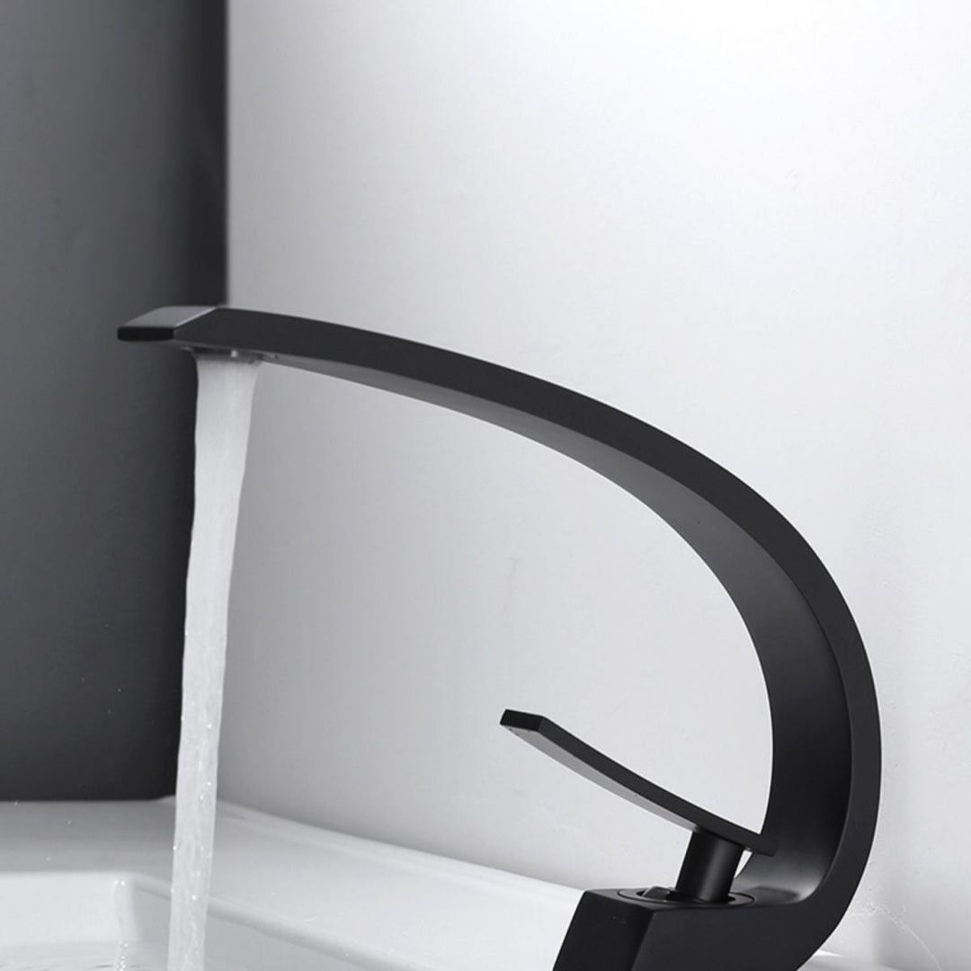 BowLift | Waterfall Spout Widespread Faucet Modern Lever Handles Faucet
