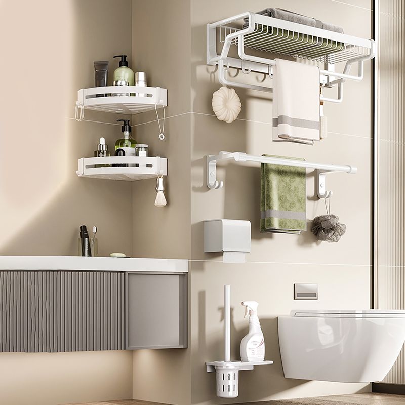 BowLift | Contemporary bathroom accessory set made of matte stainless steel-aluminum with bathrobe hook/bath shelf