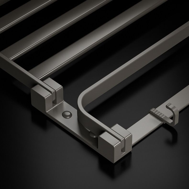 BowLift | Modern Gray Bathroom Accessories Set Aluminum Stainless Steel Bathroom Shelf/Towel Hooks/Towel Bar