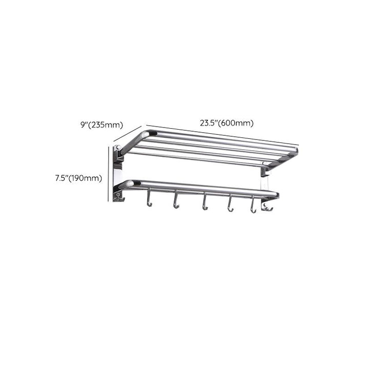 BowLift | Modern Bathroom Set with Bathroom Shelf/Towel Bar Polished Chrome Bathroom Accessory Set