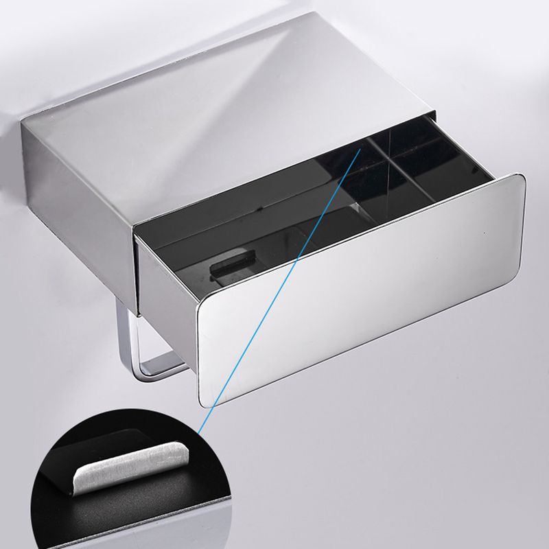BowLift | 2-piece Stainless Steel Classic Bathroom Accessory Set Black & Chrome Paper Holder