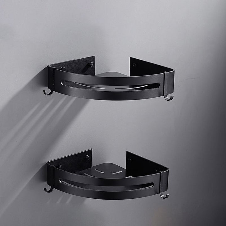 BowLift | Matt Black Modern Bathroom Accessory Set, Set of 3, Bathroom Shelf