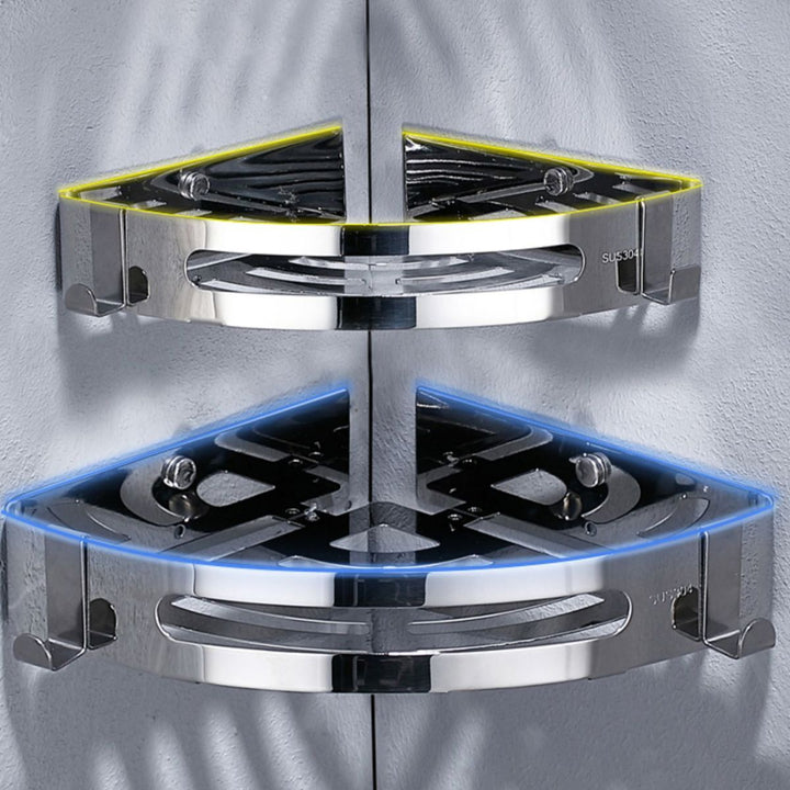 BowLift | Modern Stainless Steel Bathroom Accessory Set Rectangular & Triangle Bathroom Shelf