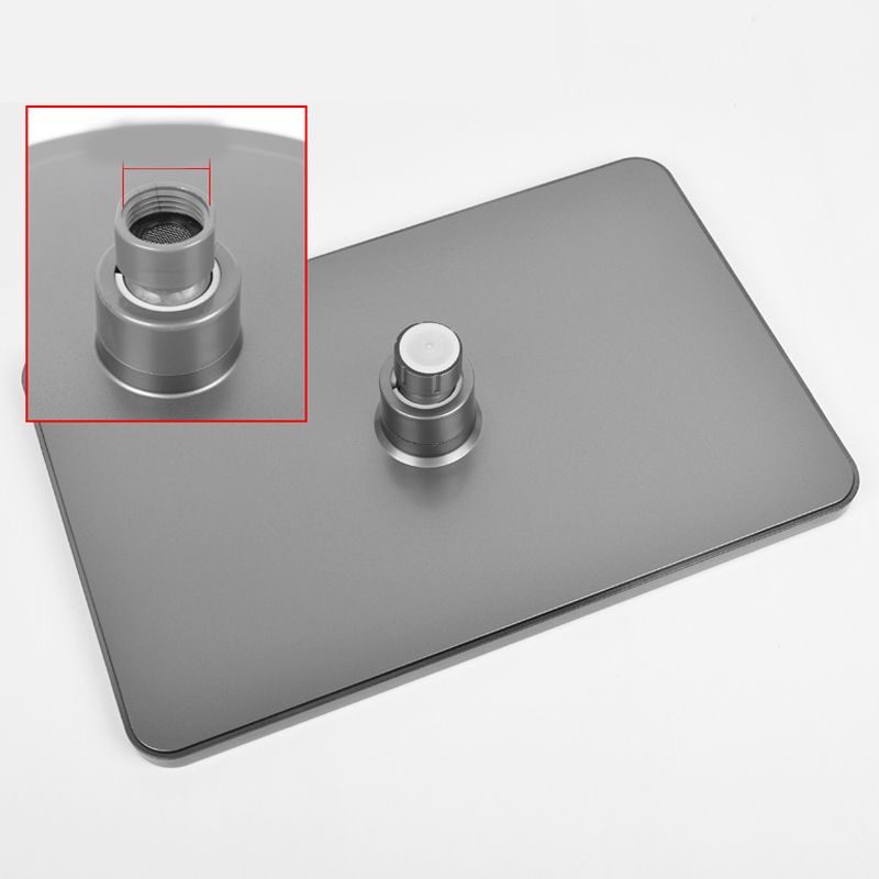 BowLift | Rectangular Gray Showerhead Combo Standard Spray Pattern Showerhead