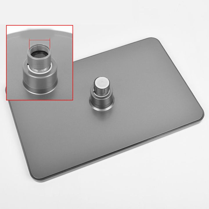 BowLift | Rectangular Gray Showerhead Combo Standard Spray Pattern Showerhead