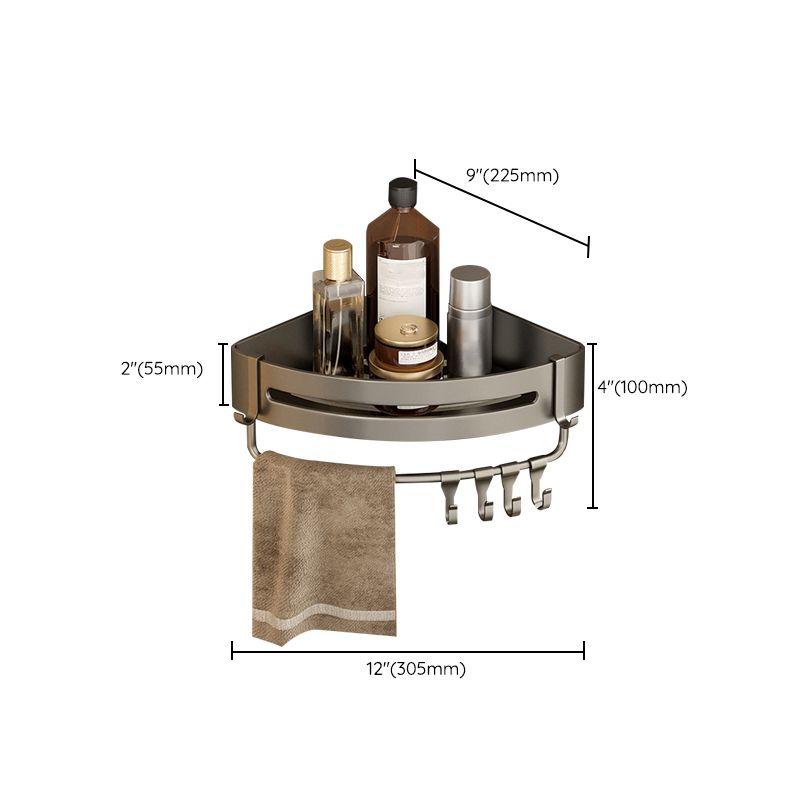 BowLift | Contemporary Aluminum Bathroom Accessory Set Grey Bath Shelf