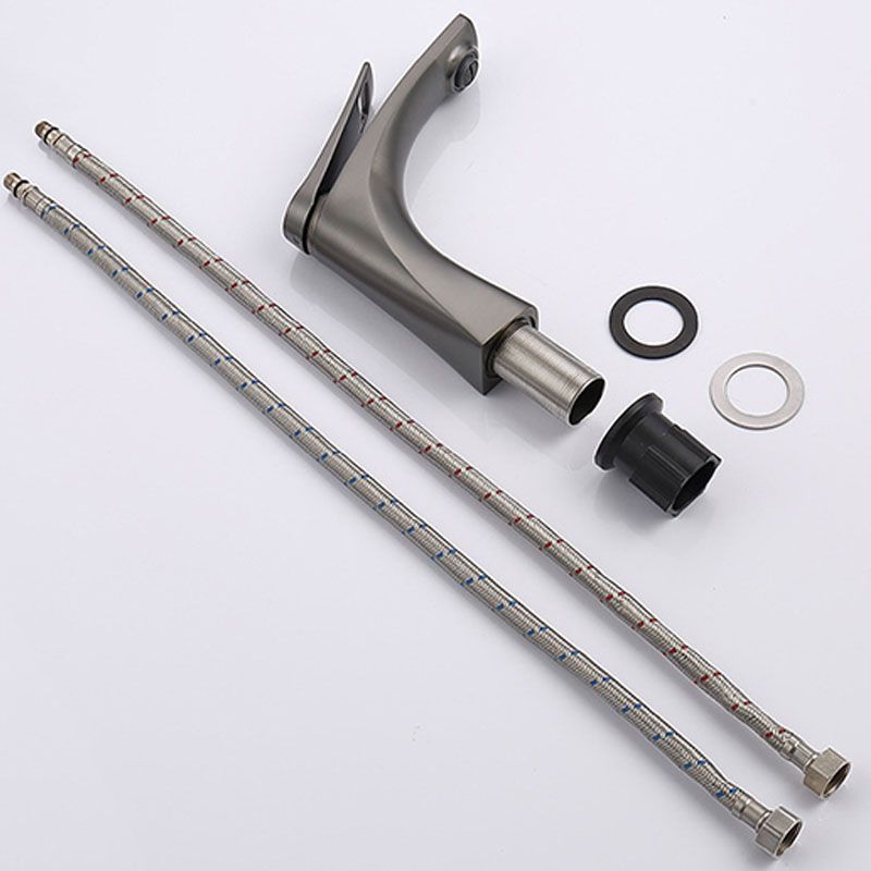 BowLift | Modern Vessel Faucet Brass Lever Handles Low Arc with Water Hose Bathroom Vessel Faucet